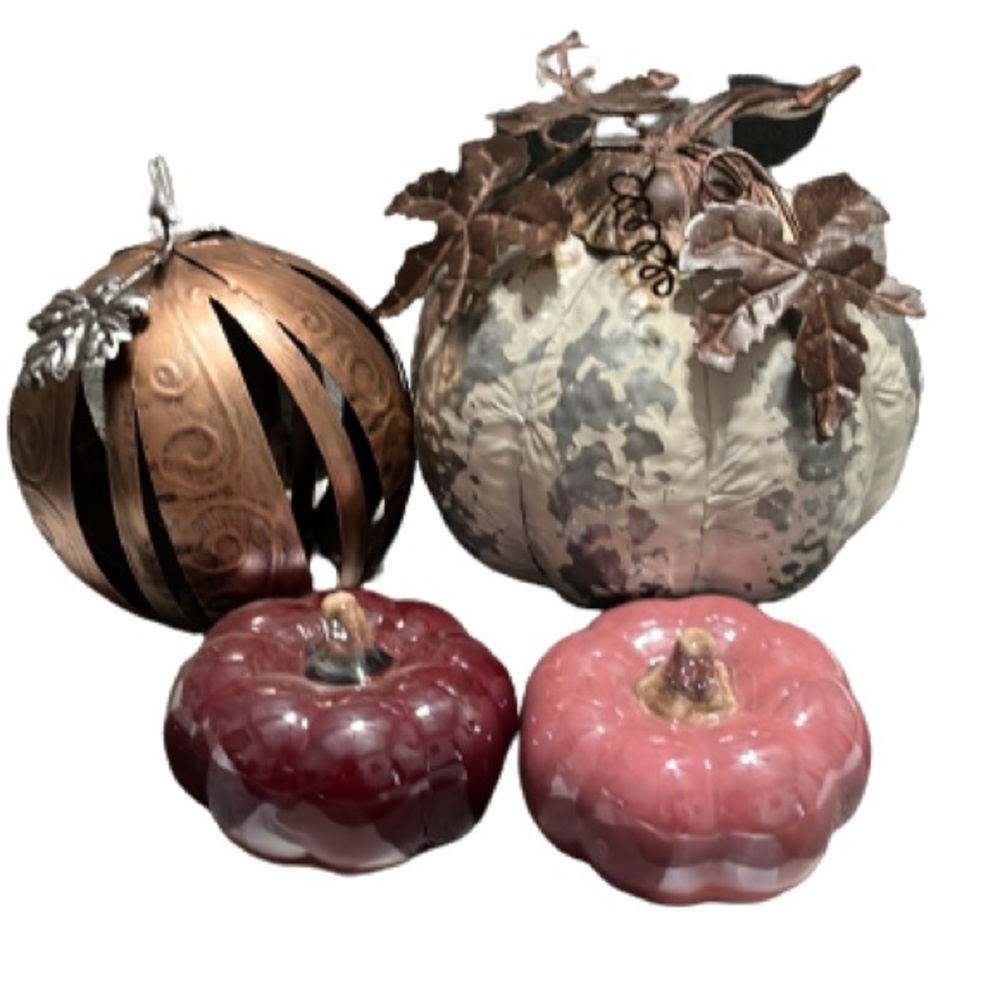 Decorative Metal and Ceramic Pumpkins